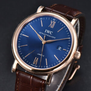 Portofino V7F 40MM RG Blue Dial RG Marker Brown Leather Strap A2892 - Image 8