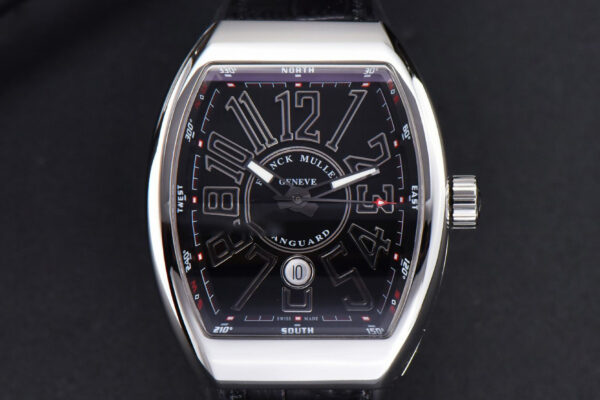 Vanguard V45 45mm ZF Black Textured Dial Black Leather Strap MIYOTA 9015