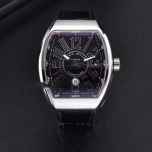 Vanguard V45 45mm ZF Black Textured Dial Black Leather Strap MIYOTA 9015 - Image 3
