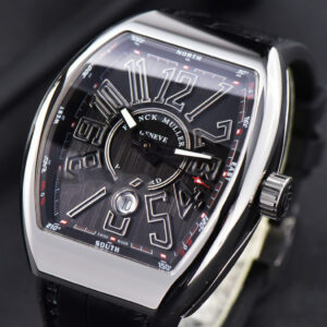 Vanguard V45 45mm ZF Black Textured Dial Black Leather Strap MIYOTA 9015 - Image 4