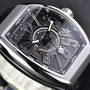 Vanguard V45 45mm ZF Black Textured Dial Black Leather Strap MIYOTA 9015 - Image 8