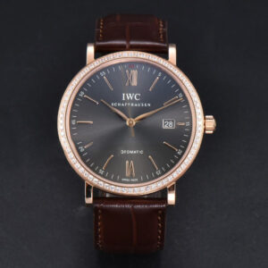 Portofino V7F 40MM RG Diamond Gray Dial RG Marker Brown Leather Strap A2892 - Image 8