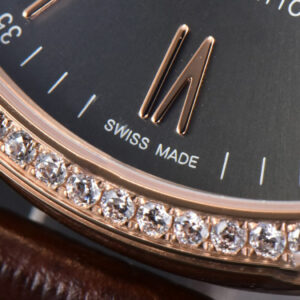 Portofino V7F 40MM RG Diamond Gray Dial RG Marker Brown Leather Strap A2892 - Image 13