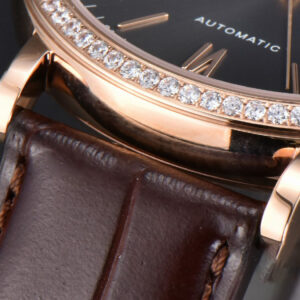 Portofino V7F 40MM RG Diamond Gray Dial RG Marker Brown Leather Strap A2892 - Image 15
