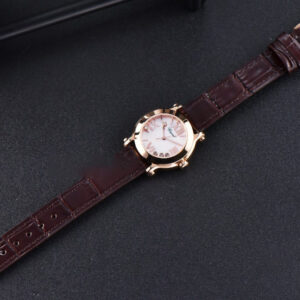 Happy Sport ZF 30MM RG White Dial Black Leather Starp Swiss Quartz - Image 3