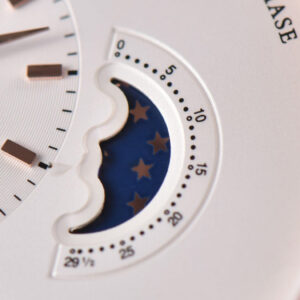 PanoMatic Lunar TZF RG 40MM White Dial Black Leather Strap A23J - Image 4