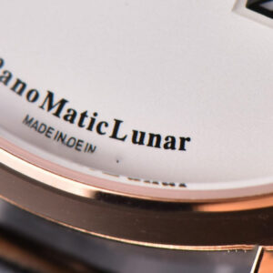 PanoMatic Lunar TZF RG 40MM White Dial Black Leather Strap A23J - Image 5