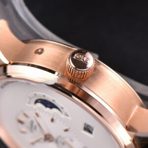 PanoMatic Lunar TZF RG 40MM White Dial Black Leather Strap A23J - Image 9