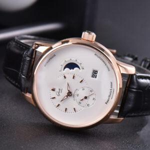 PanoMatic Lunar TZF RG 40MM White Dial Black Leather Strap A23J - Image 12