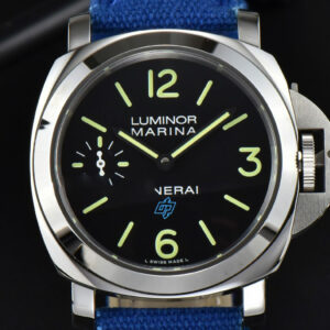 PAM777 44mm HWF Black Dial Blue Leather Strap A6497