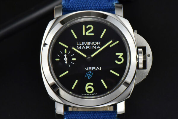 PAM777 44mm HWF Black Dial Blue Leather Strap A6497