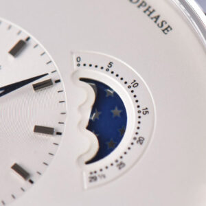 PanoMatic Lunar TZF 40MM White Dial Black Leather Strap A23J - Image 8