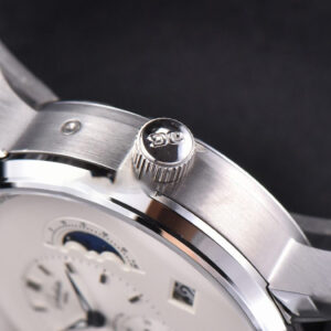 PanoMatic Lunar TZF 40MM White Dial Black Leather Strap A23J - Image 13
