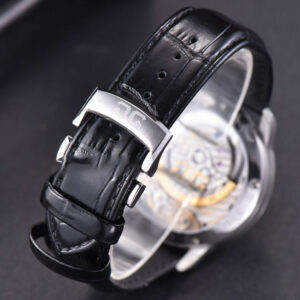 PanoMatic Lunar TZF 40MM White Dial Black Leather Strap A23J - Image 15