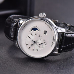 PanoMatic Lunar TZF 40MM White Dial Black Leather Strap A23J - Image 26