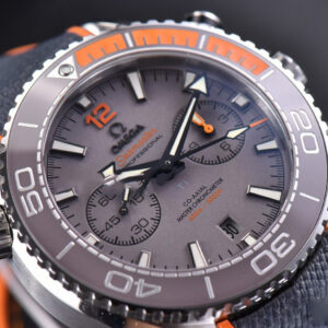 Planet Ocean Chrono 45.5mm OMF Gray Dial Orange/Black Rubber Strap A9900 - Image 6