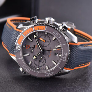 Planet Ocean Chrono 45.5mm OMF Gray Dial Orange/Black Rubber Strap A9900 - Image 17