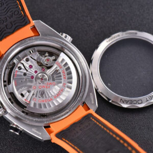 Planet Ocean Chrono 45.5mm OMF Gray Dial Orange/Black Rubber Strap A9900 - Image 18