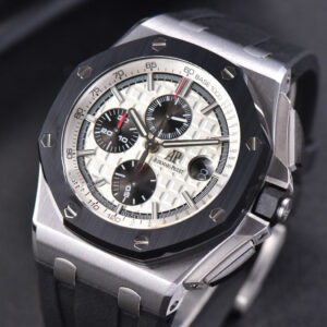 Royal Oak Offshore JF 44MM Black Ceramic Panda Dial Rubber Strap A3126 V2 - Image 5