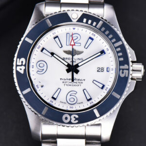 Superocean Automatic TF 44MM White Dial Blue Bezel SS Bracelet A2824