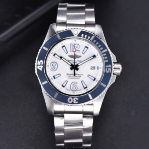 Superocean Automatic TF 44MM White Dial Blue Bezel SS Bracelet A2824 - Image 13