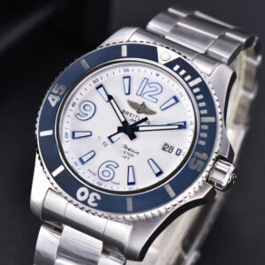 Superocean Automatic TF 44MM White Dial Blue Bezel SS Bracelet A2824 - Image 15