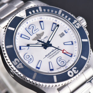 Superocean Automatic TF 44MM White Dial Blue Bezel SS Bracelet A2824 - Image 17