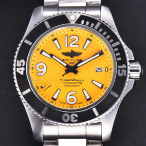 Superocean Automatic TF 44MM Yellow Dial Black Bezel SS Bracelet A2824