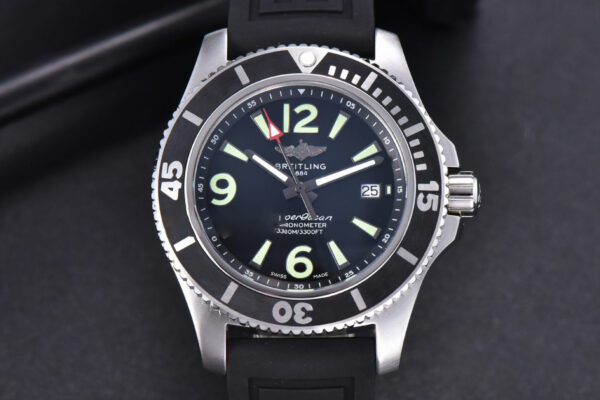 Superocean Automatic TF 44MM Black Dial Black Rubber Strap A2824