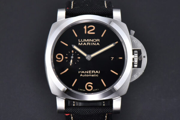 PAM1112 TTF 44MM Black Dial Black Nato Strap P9010
