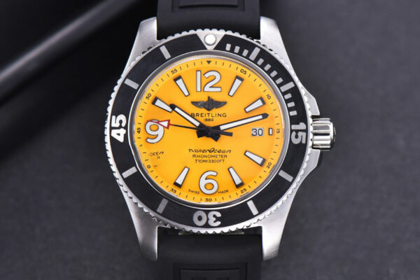 Superocean Automatic TF 44MM Yellow Dial Black Rubber Strap A2824