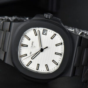 Nautilus 5711 PVD All Black PPF 40MM White Textured Dial PVD Bracelet 324CS V4 - Image 9