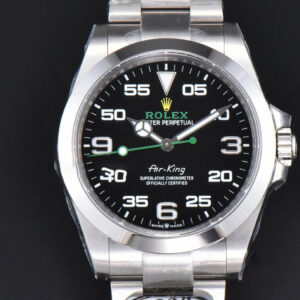 Air King 126900 40mm 904L Clean CF Black Dial SS Bracelet VR3230