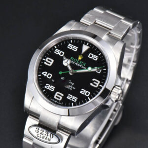 Air King 126900 40mm 904L Clean CF Black Dial SS Bracelet VR3230 - Image 2