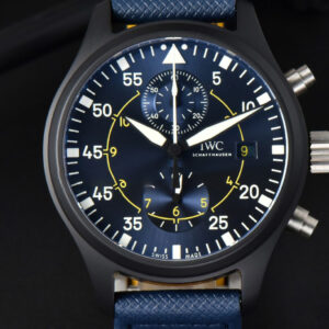 Pilot Chrono Blue Angels Black Ceramic 44mm YLF Blue Diam Blue Leather Strap A7750