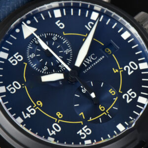 Pilot Chrono Blue Angels Black Ceramic 44mm YLF Blue Diam Blue Leather Strap A7750 - Image 8