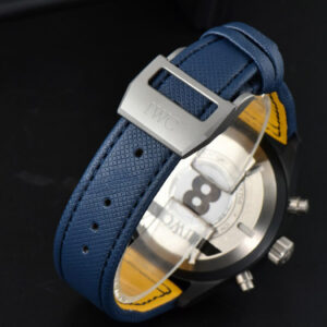 Pilot Chrono Blue Angels Black Ceramic 44mm YLF Blue Diam Blue Leather Strap A7750 - Image 12