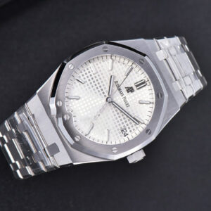 Royal Oak 15500 OMF 41MM White Textured Dial SS Bracelet MIYOTA 9015 V2 - Image 4