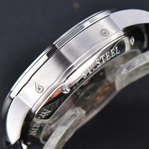 Excellence Panorama V9F 40MM SS Date Moonphase White Dial Black Leather Strap A100 - Image 9