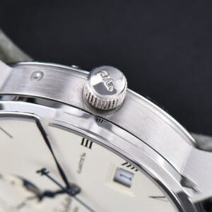 Excellence Panorama V9F 40MM SS Date Moonphase White Dial Black Leather Strap A100 - Image 10
