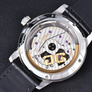 Excellence Panorama V9F 40MM SS Date Moonphase White Dial Black Leather Strap A100 - Image 17