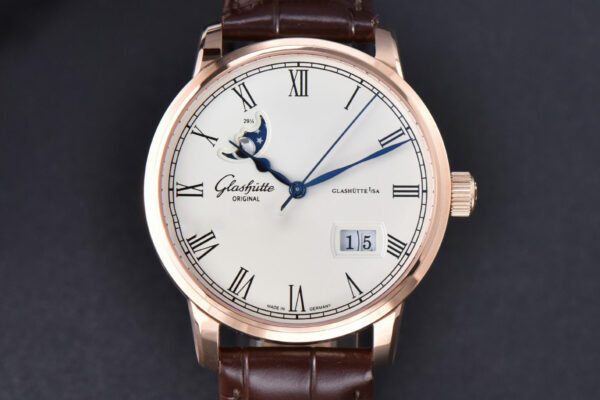 Excellence Panorama V9F 40MM RG Date Moonphase White Dial Brown Leather Strap A100