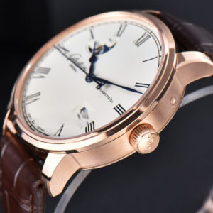 Excellence Panorama V9F 40MM RG Date Moonphase White Dial Brown Leather Strap A100 - Image 7