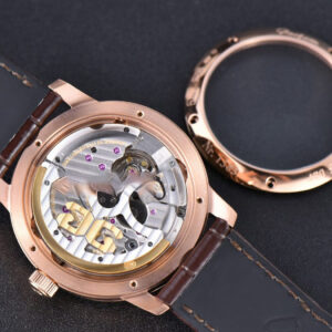 Excellence Panorama V9F 40MM RG Date Moonphase White Dial Brown Leather Strap A100 - Image 18