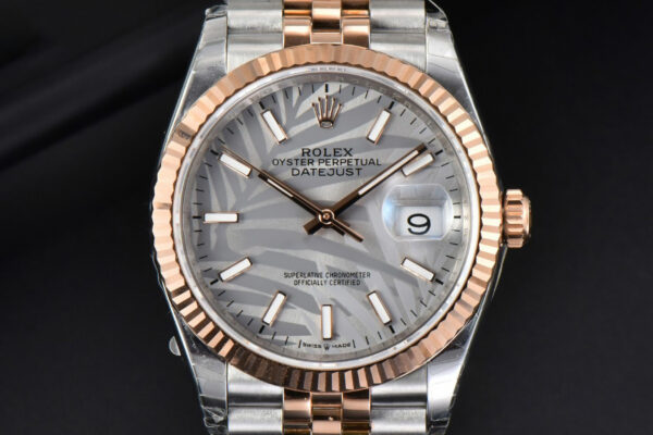 DateJust 36MM RG/SS EWF Silver Plam Dial Jubilee Bracelet A3235