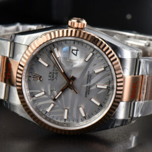 DateJust 36MM RG/SS EWF Silver Plam Dial Oyster Bracelet A3235 - Image 6