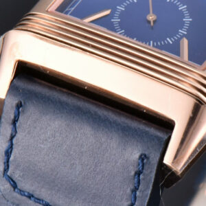 Master Reverso Tribute Small Seconds MGF 30x47MM RG Blue Dial Blue Leather Strap A854A - Image 6