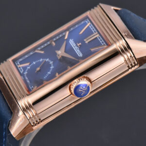 Master Reverso Tribute Small Seconds MGF 30x47MM RG Blue Dial Blue Leather Strap A854A - Image 7