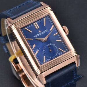 Master Reverso Tribute Small Seconds MGF 30x47MM RG Blue Dial Blue Leather Strap A854A - Image 8