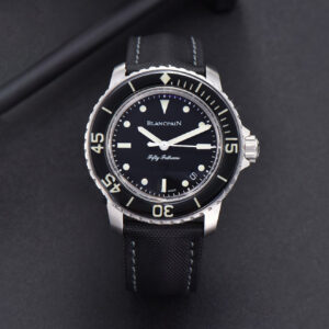 Fifty Fathoms Black ZF 45MM Black Dial SS Bracelet A2836 - Image 3